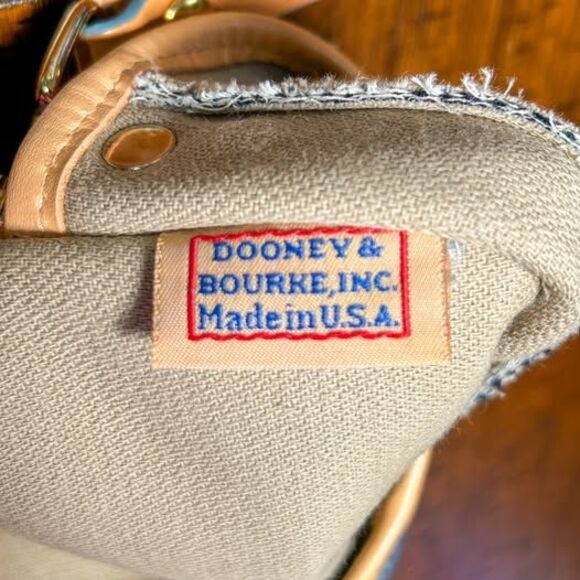 Made in USA Dooney & Bourke Blue Checker Monogram Wristlet / Wallet Clutch - Picture 2 of 5